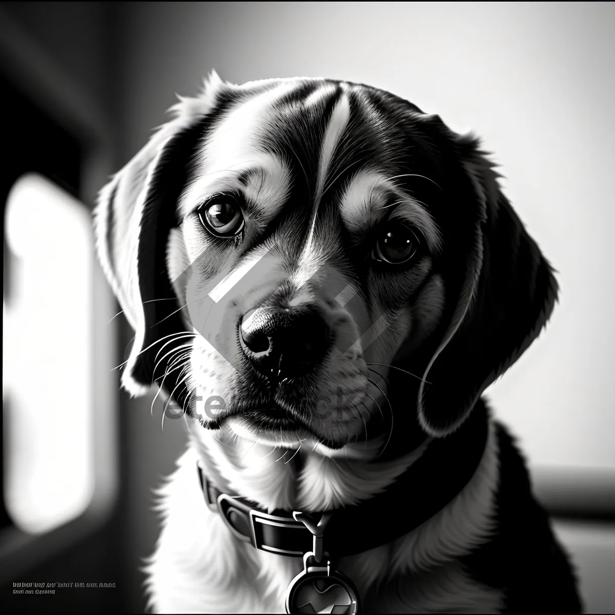 Picture of Adorable Beagle Puppy on Leash