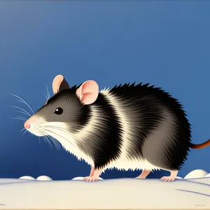 Furry Gray Rat with Cute Whiskers