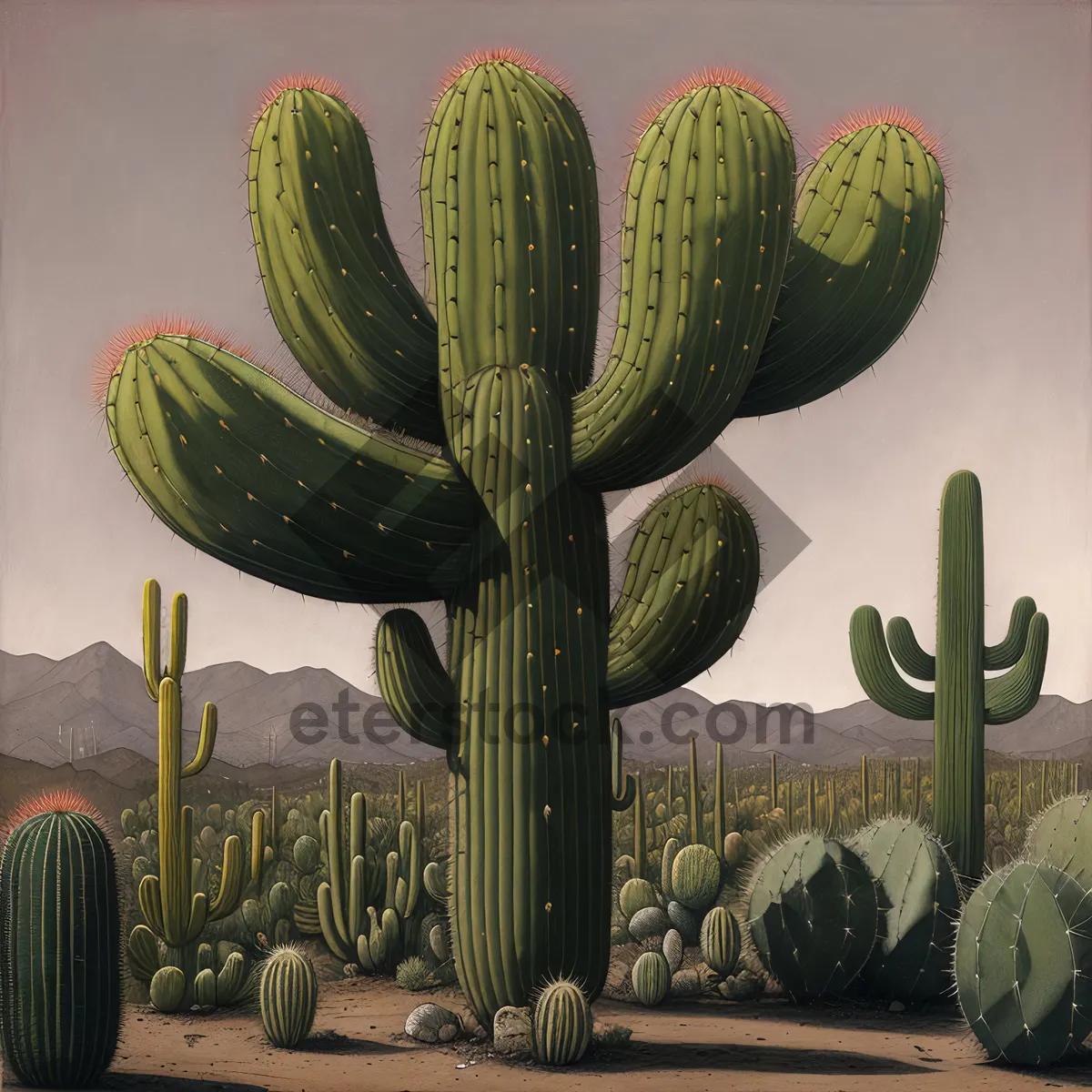 Picture of Saguaro Cactus: Majestic Desert Plant With Prickly Charm