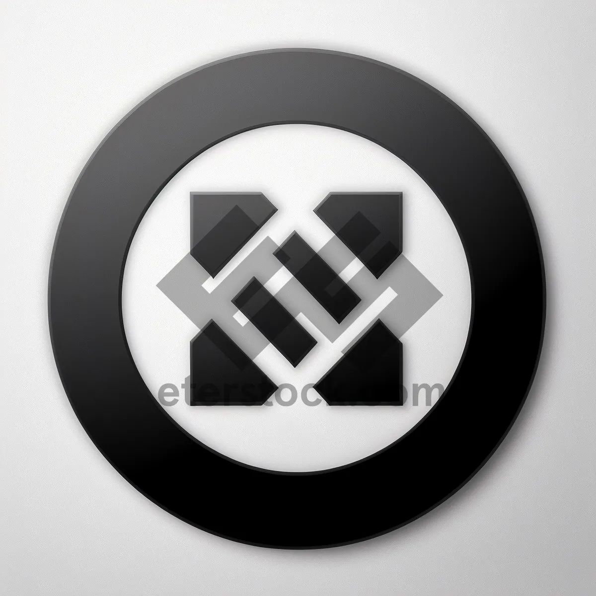 Picture of Round Metallic Button Icon - Shiny Black Business Symbol