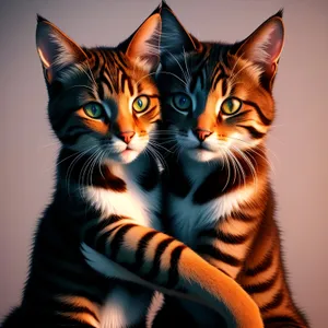 Cute Tabby Kitty with Whiskers and Adorable Eyes