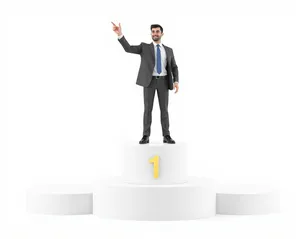 Silhouette of successful businessman in suit