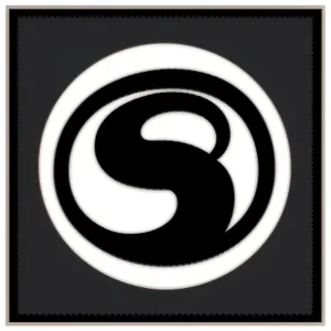 Sleek 3D Swirl Icon in Black