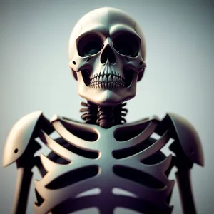 Terrifying Skull Sculpture: A Hauntingly Realistic Plastic Art Piece