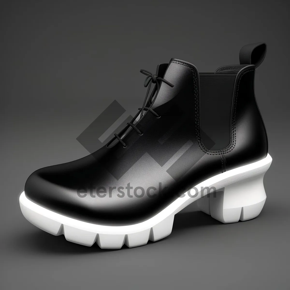 Picture of Black Leather Men's Lace-Up Boots - Classic Style