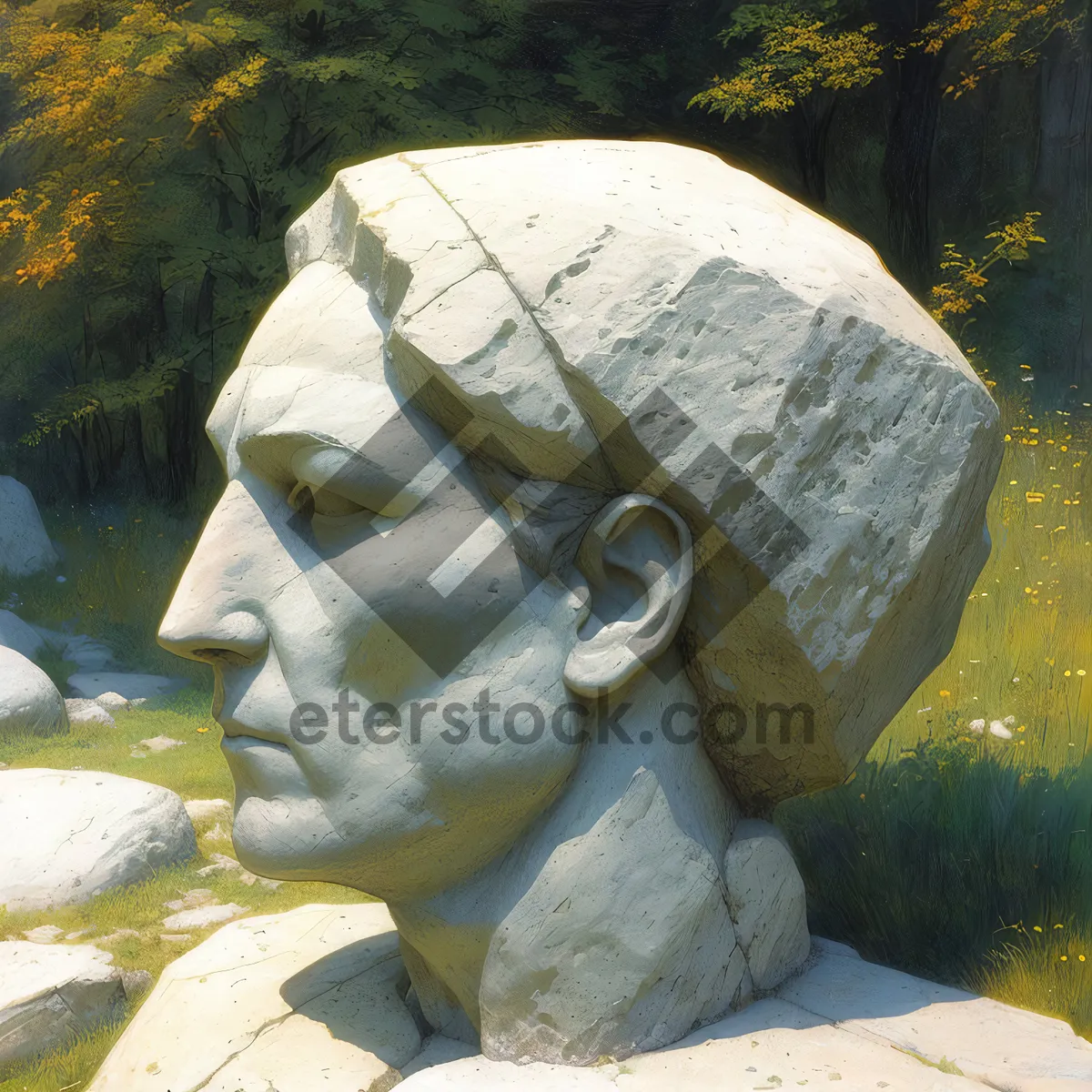 Picture of Gravestone Memorial Stone in Cemetery - Structure Statue