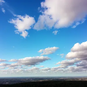 Vibrant Summer Sky with Fluffy Clouds