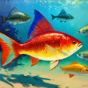 Golden Finned Aquatic Beauty in Aquarium