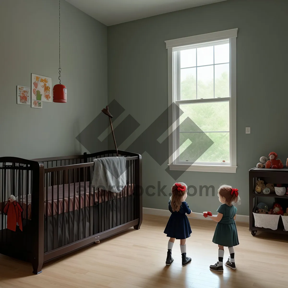 Picture of Cozy Baby Crib in Stylish Nursery Room