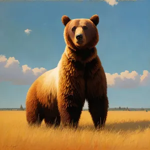 Wild Bear in a Summer Meadow