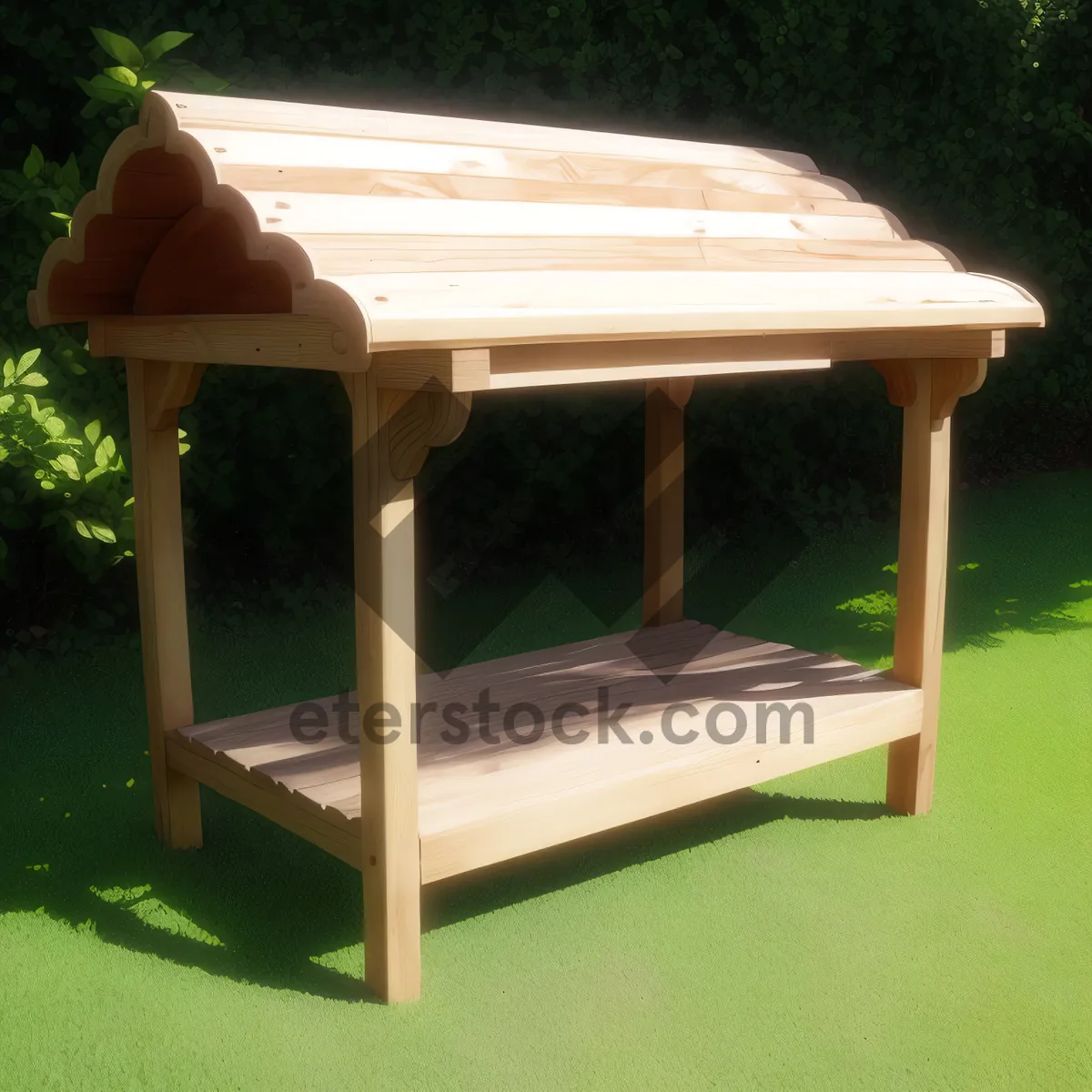 Picture of Wooden Seat Stool with Chopping Block