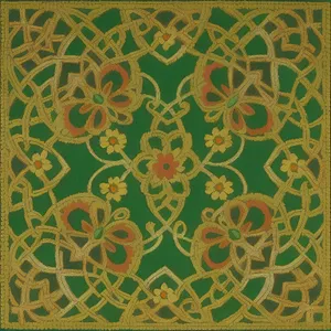 Floral Vintage Tile Pattern with Ornate Silhouette