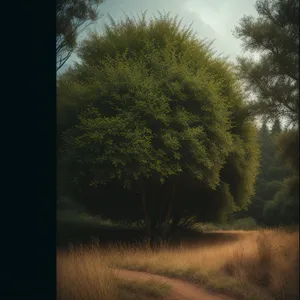 Autumn Willow Trees in Scenic Countryside