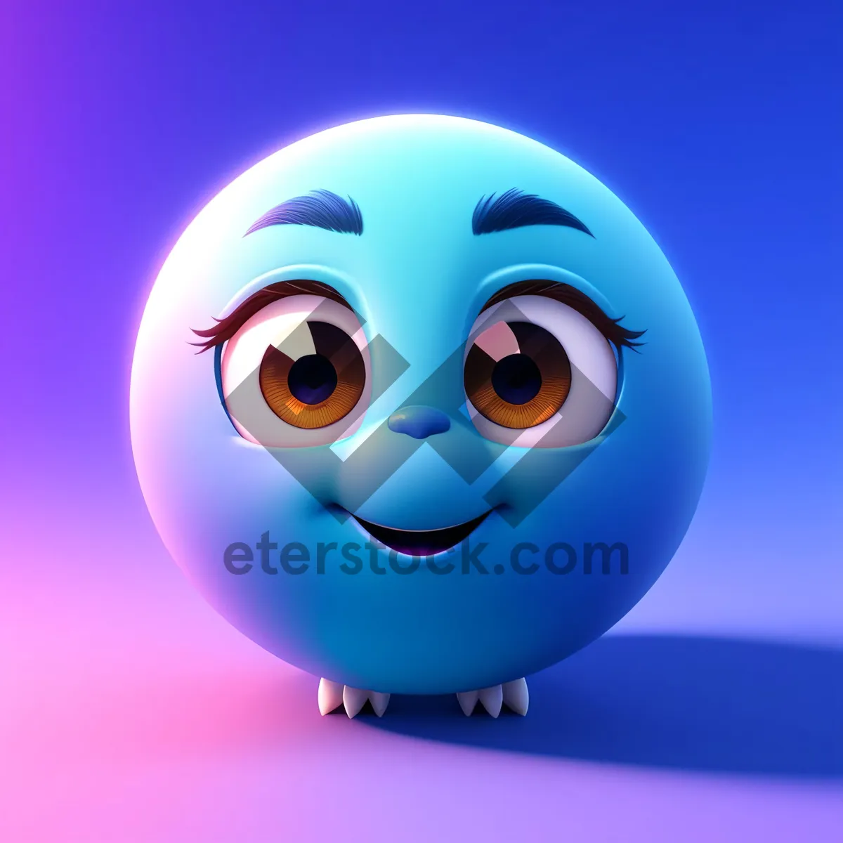 Picture of Joyful Cartoon Character Icon with Expressive Smile