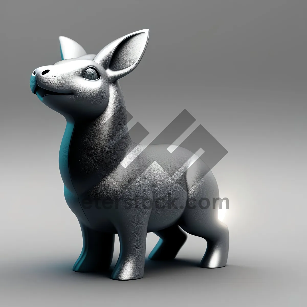 Picture of Bunny Cartoon Puppet Rendering with Human-like Features