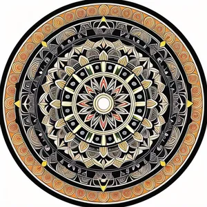 Intricate Arabesque Mosaic Circle: Elegant Artistic Decoration.