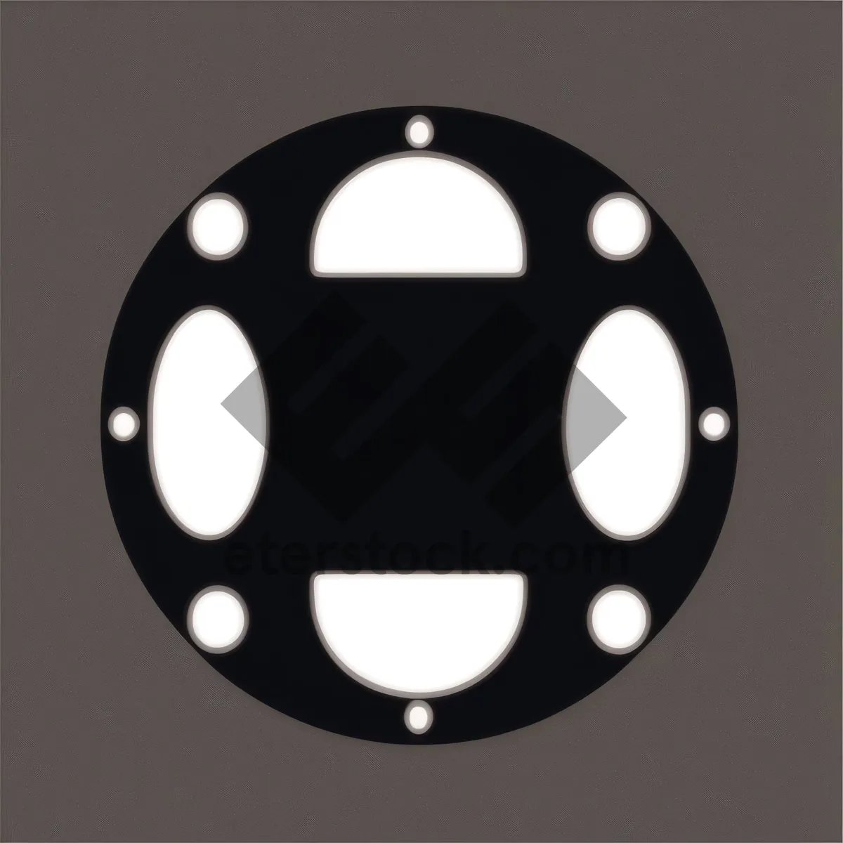 Picture of Black Gear Tooth Icon with Artistic Graphic Decoration Pattern