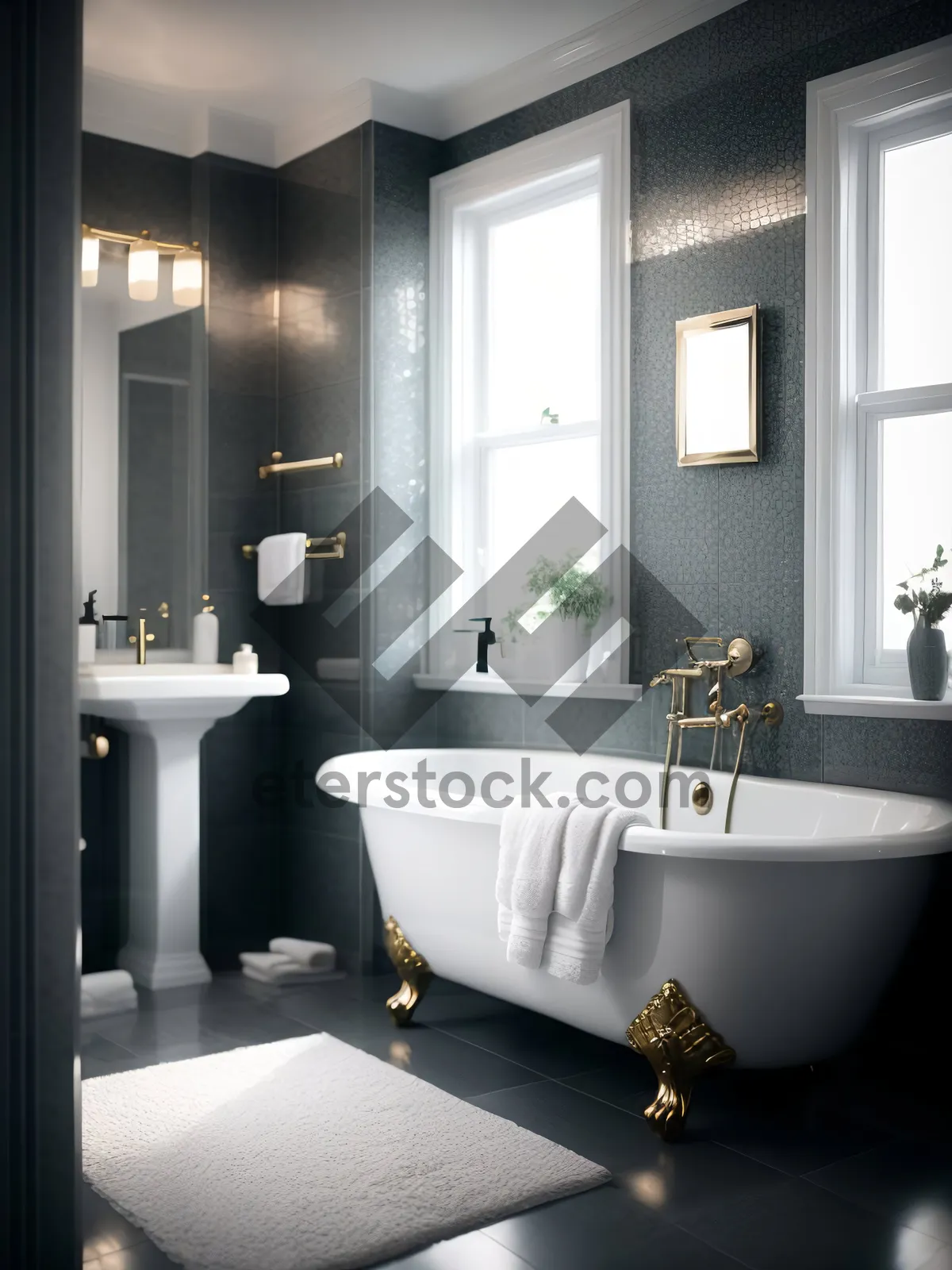 Picture of Modern luxury bathroom with clean tile design