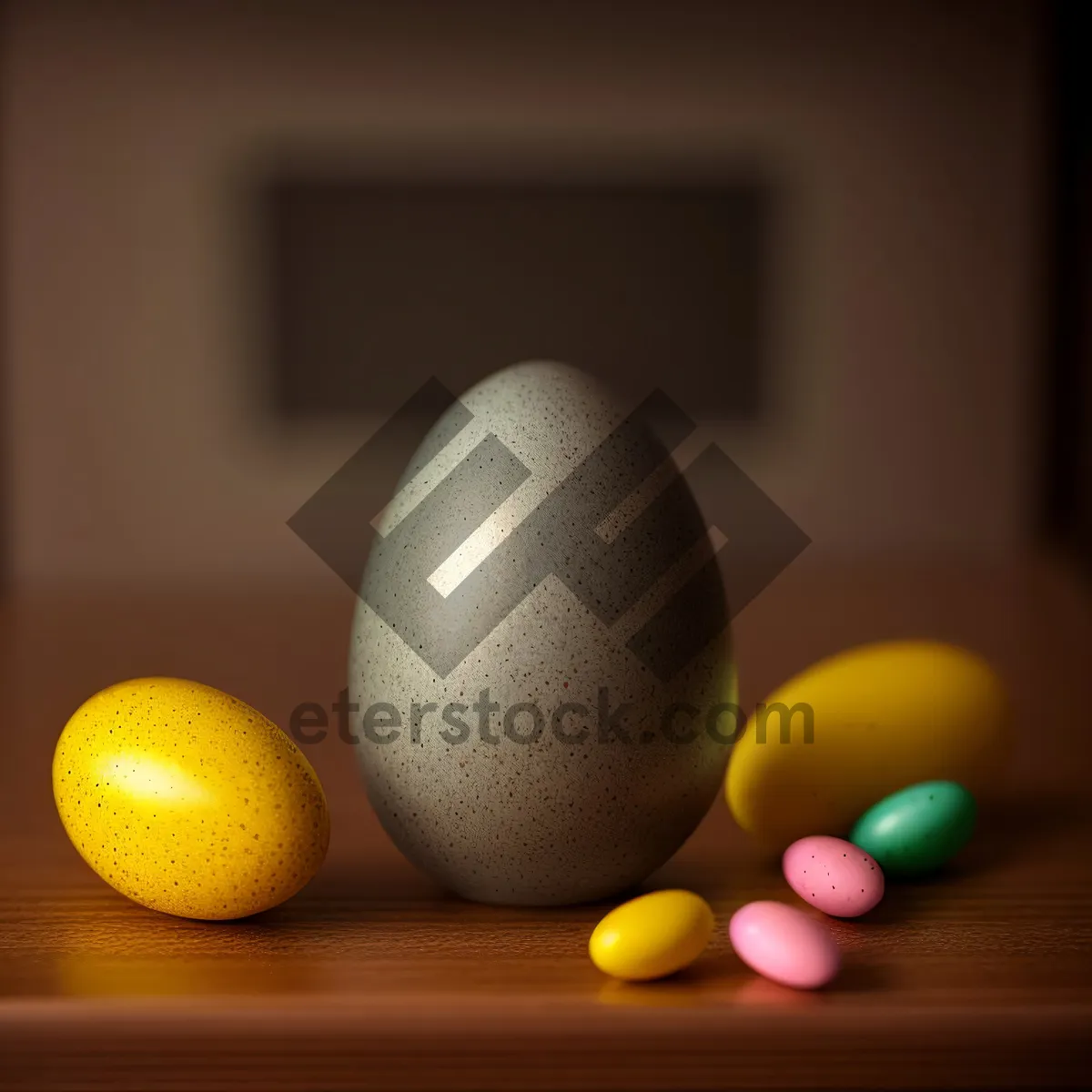 Picture of Colorful Easter Bowling Pins with Eggs