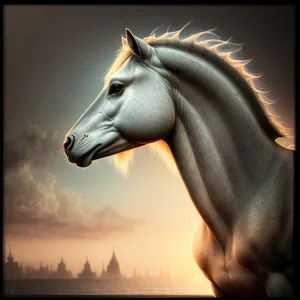 Thoroughbred Stallion: Majestic Equine Head Portrait