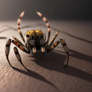 Creepy Predator - Black Garden Spider with Hairy Legs