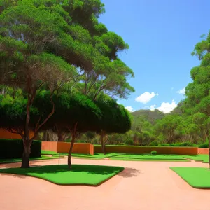 Golf Course Serene Landscape with Majestic Sky