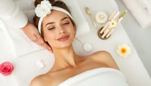 Attractive model enjoying a spa massage therapy smile