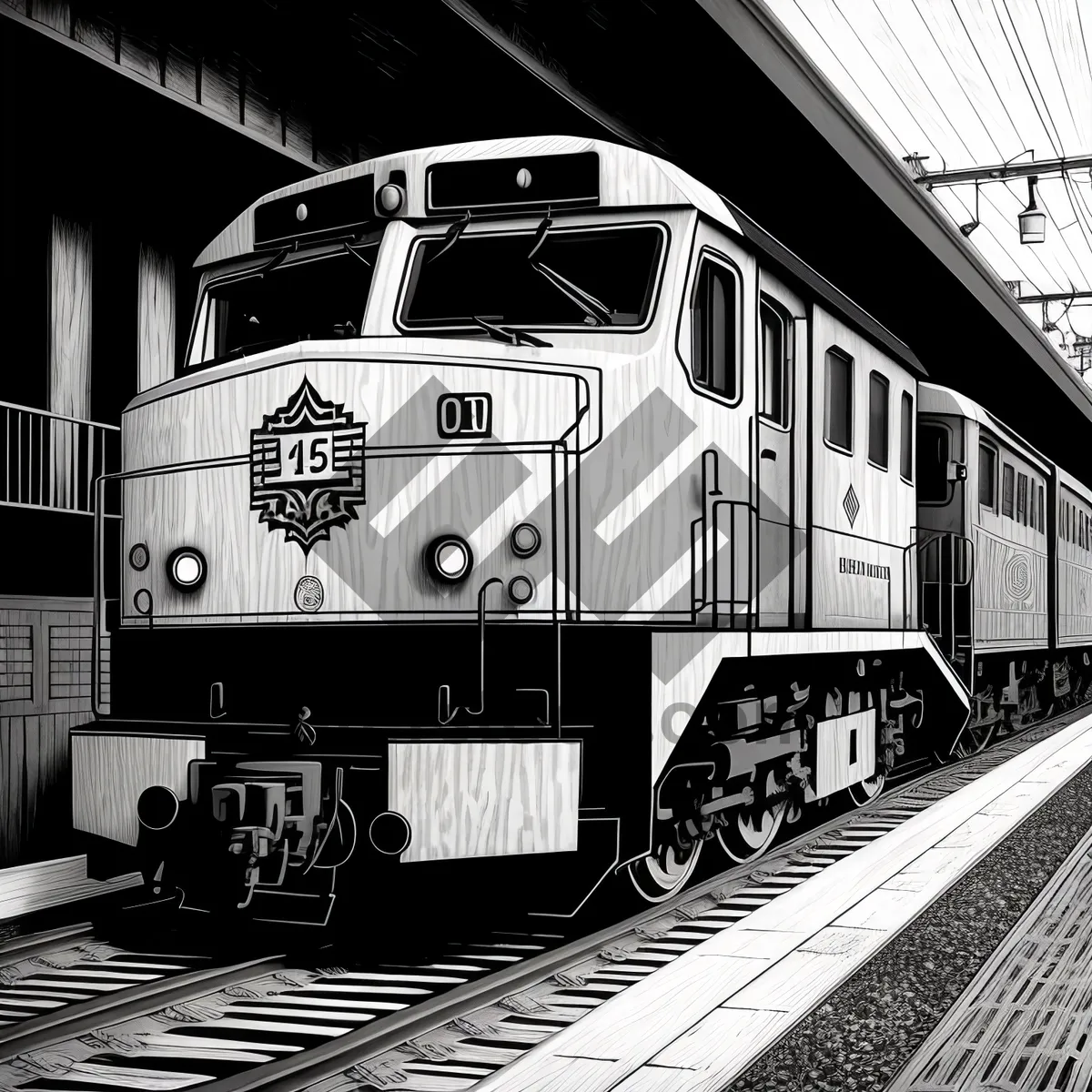 Picture of Urban Transit: Electric Locomotive on Railway Tracks