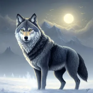 Majestic Winter Canine - Purebred White Wolf