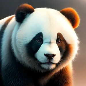 Furry Giant Panda Cub in Zoo Habitat