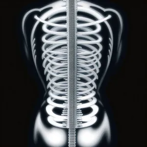 Anatomical Skeleton X-Ray: Human Spine & Skull