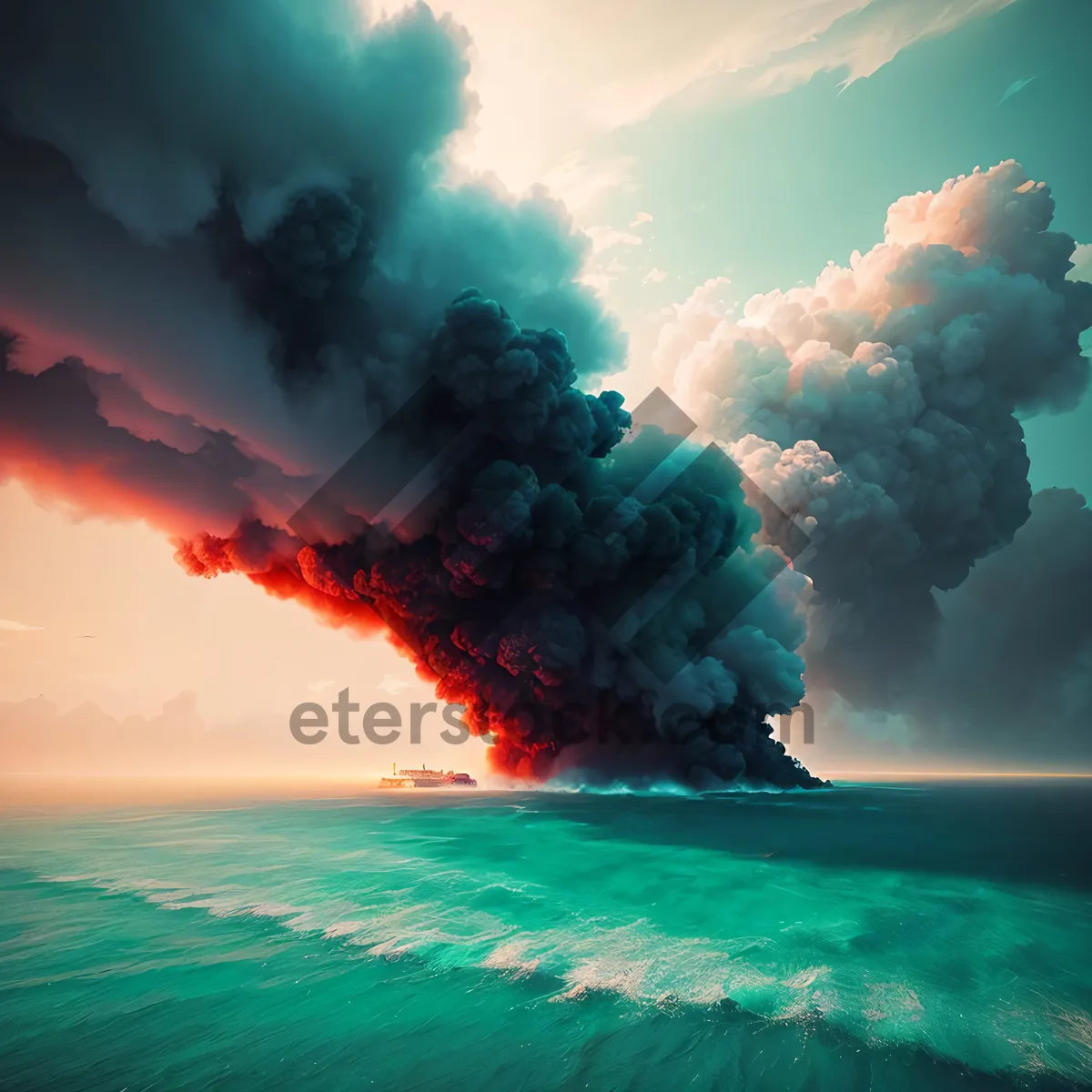 Picture of Serene Sunset Over Tropical Beach