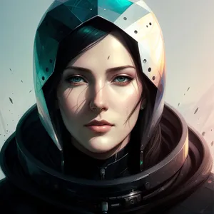 Smiling Astronaut Lady with Stylish Helmet