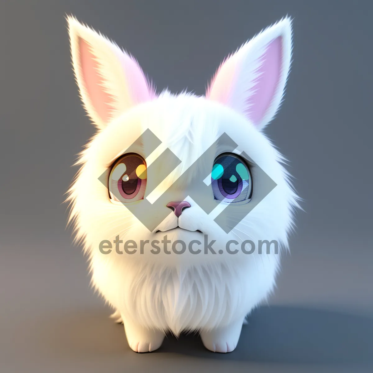 Picture of Furry Bunny Portrait with Adorable Ears