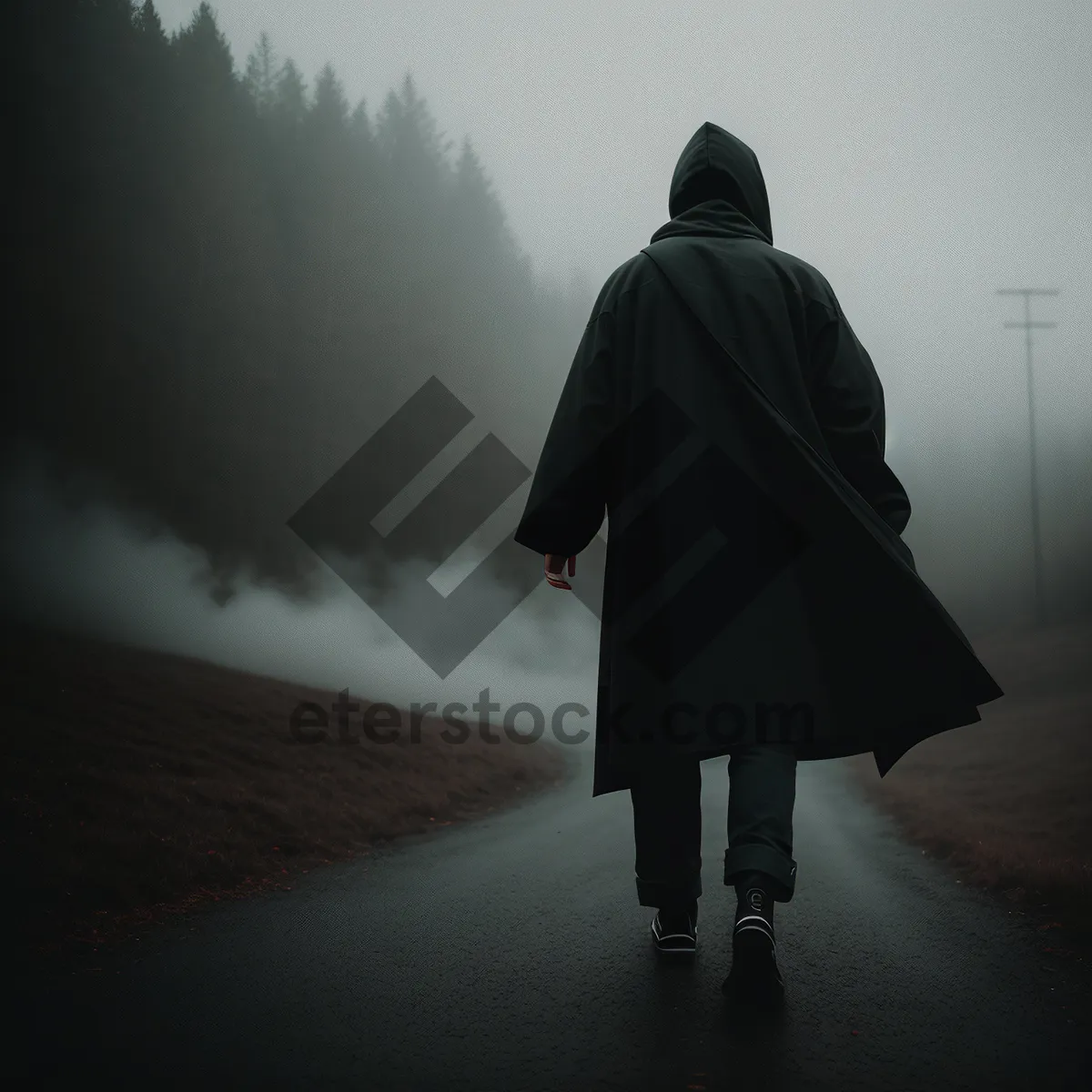 Picture of Silhouette of a Cloaked Man