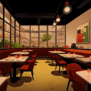 Modern Interior Design of Empty Luxury Restaurant Hall