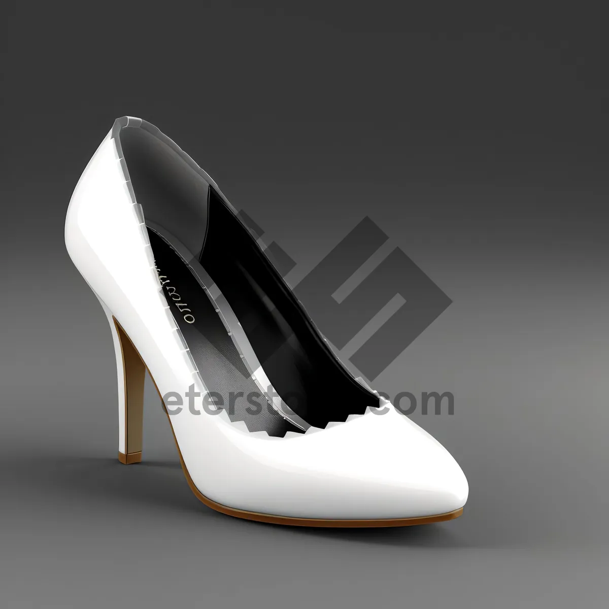 Picture of Stylish Leather Footwear with Shiny Black Heels