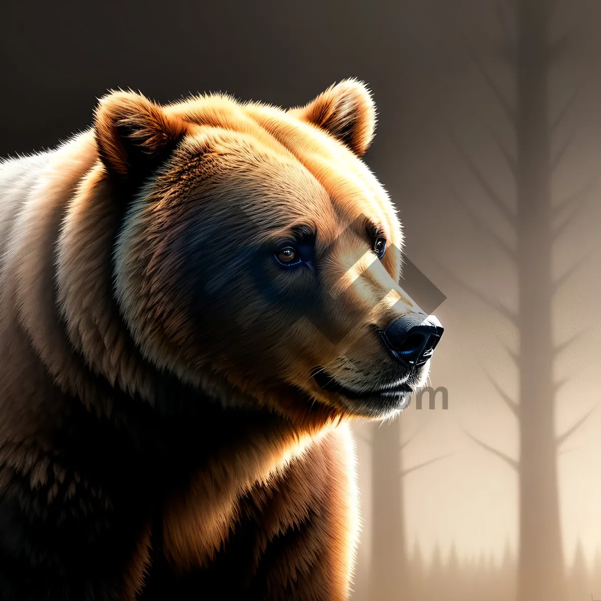 Picture of Furry Predator in Wild: Brown Bear