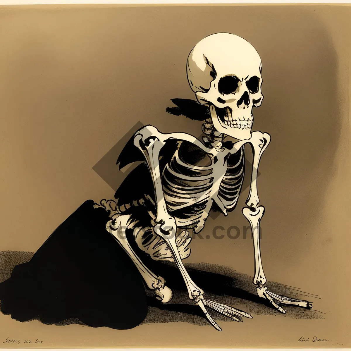 Picture of Spooky Skeleton Man Art