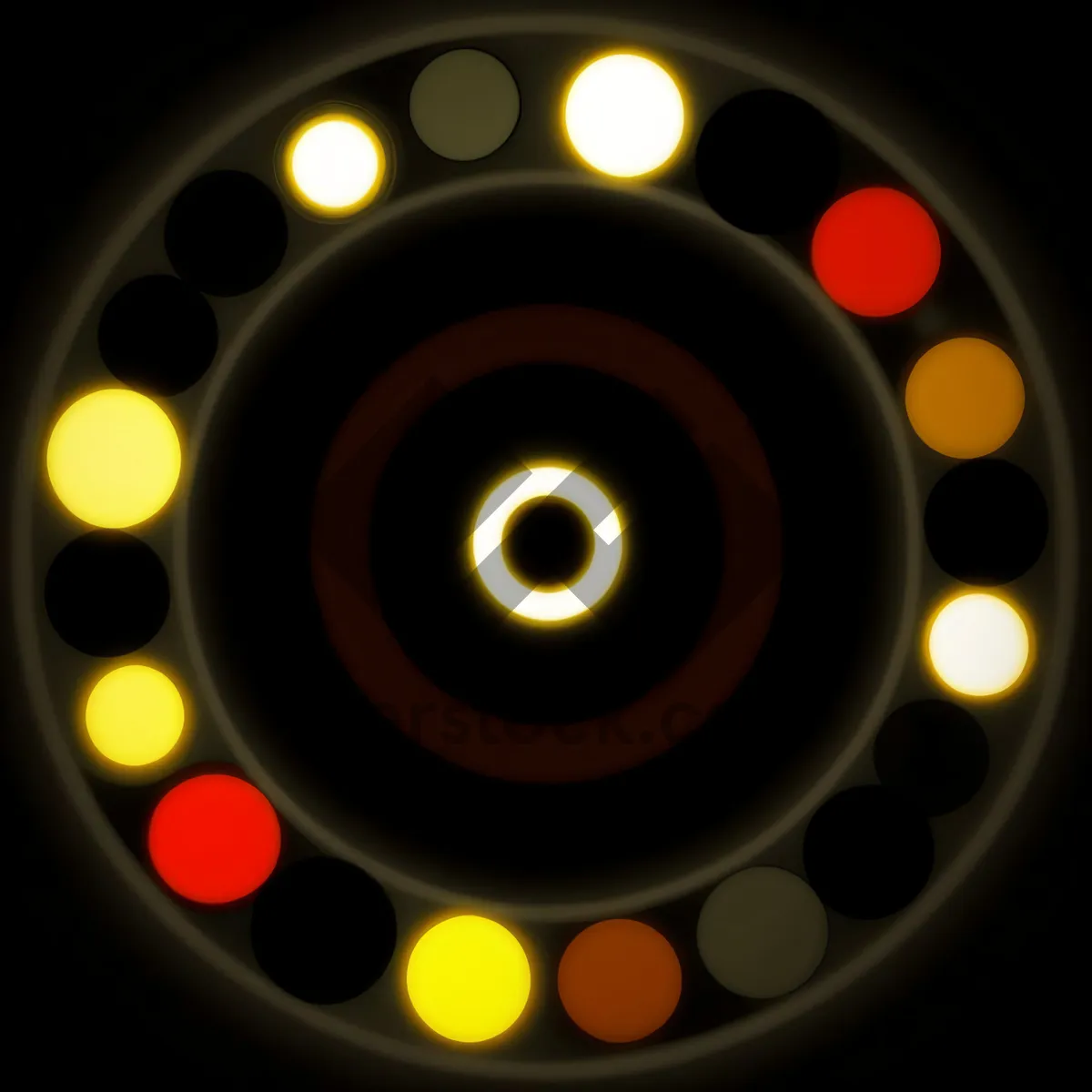 Picture of Bright Black Button Set with Reflective Glass Icons