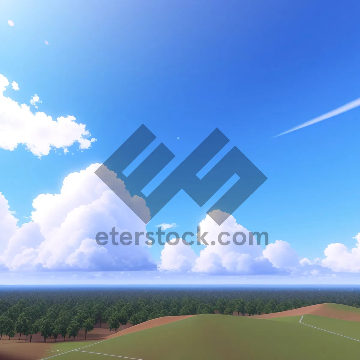 Picture of Vibrant Rural Landscape Under Clear Skies