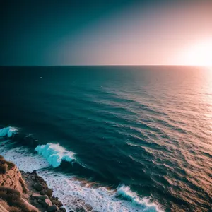 Serenity by the Shore: Beach Bliss Under Sunset Skies