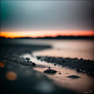 Vibrant Sunset Over Calm Ocean Waters