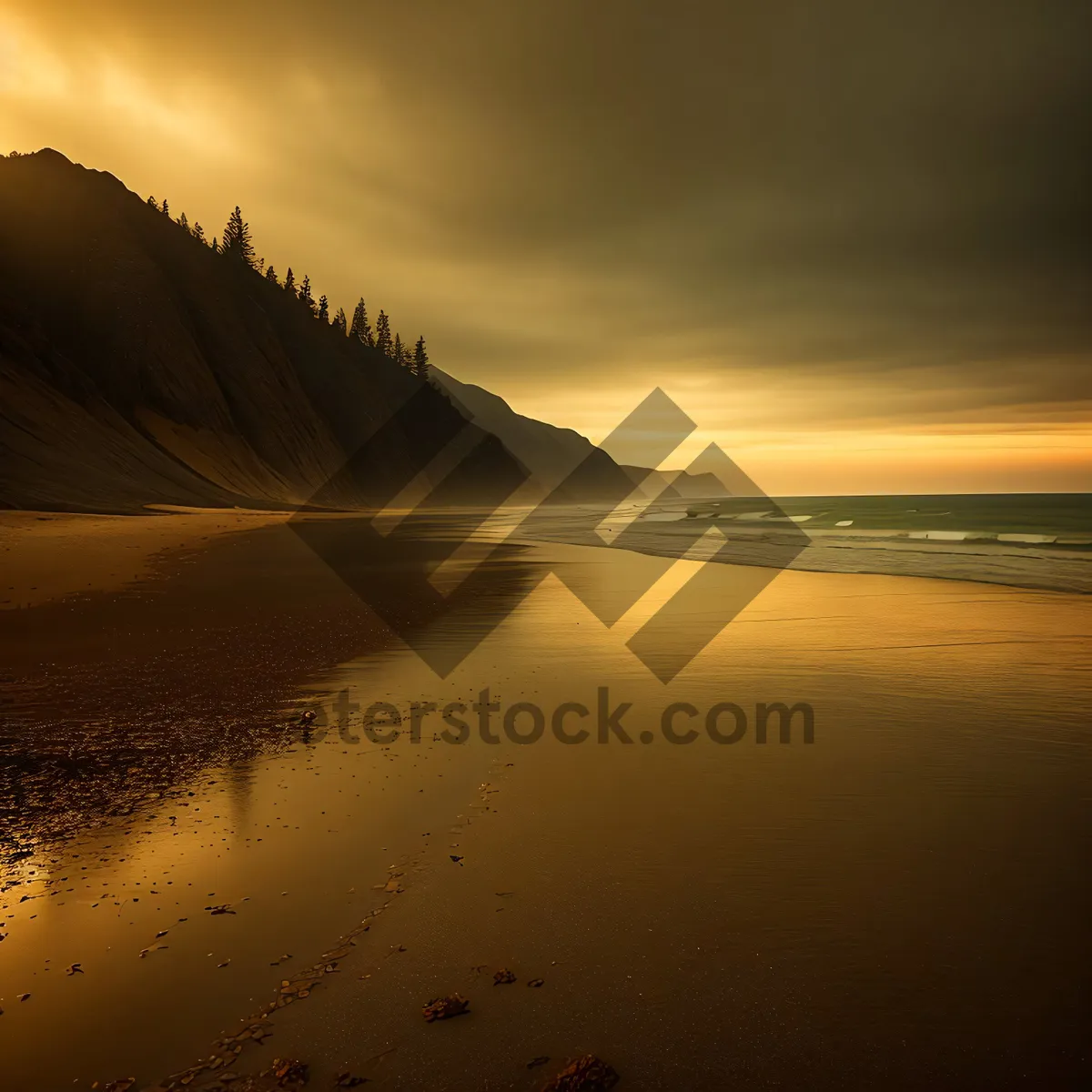 Picture of Golden Horizon: Vibrant Sunset on Tropical Beach
