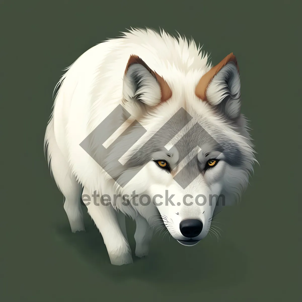 Picture of Majestic White Wolf with Piercing Eyes