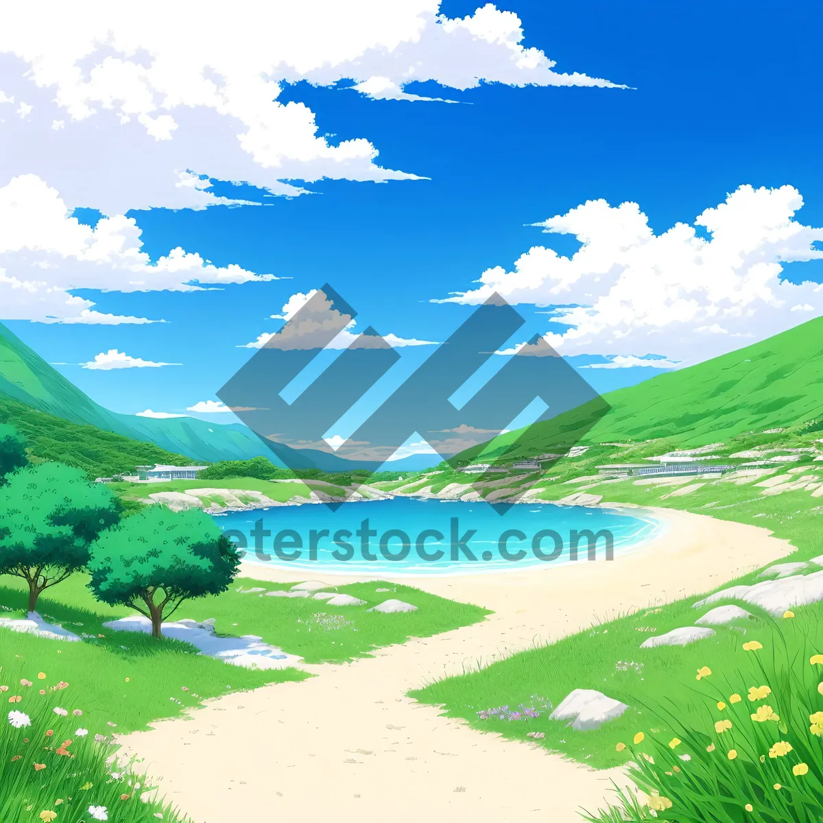 Picture of Summer Horizon: Scenic Countryside with Clear Sky