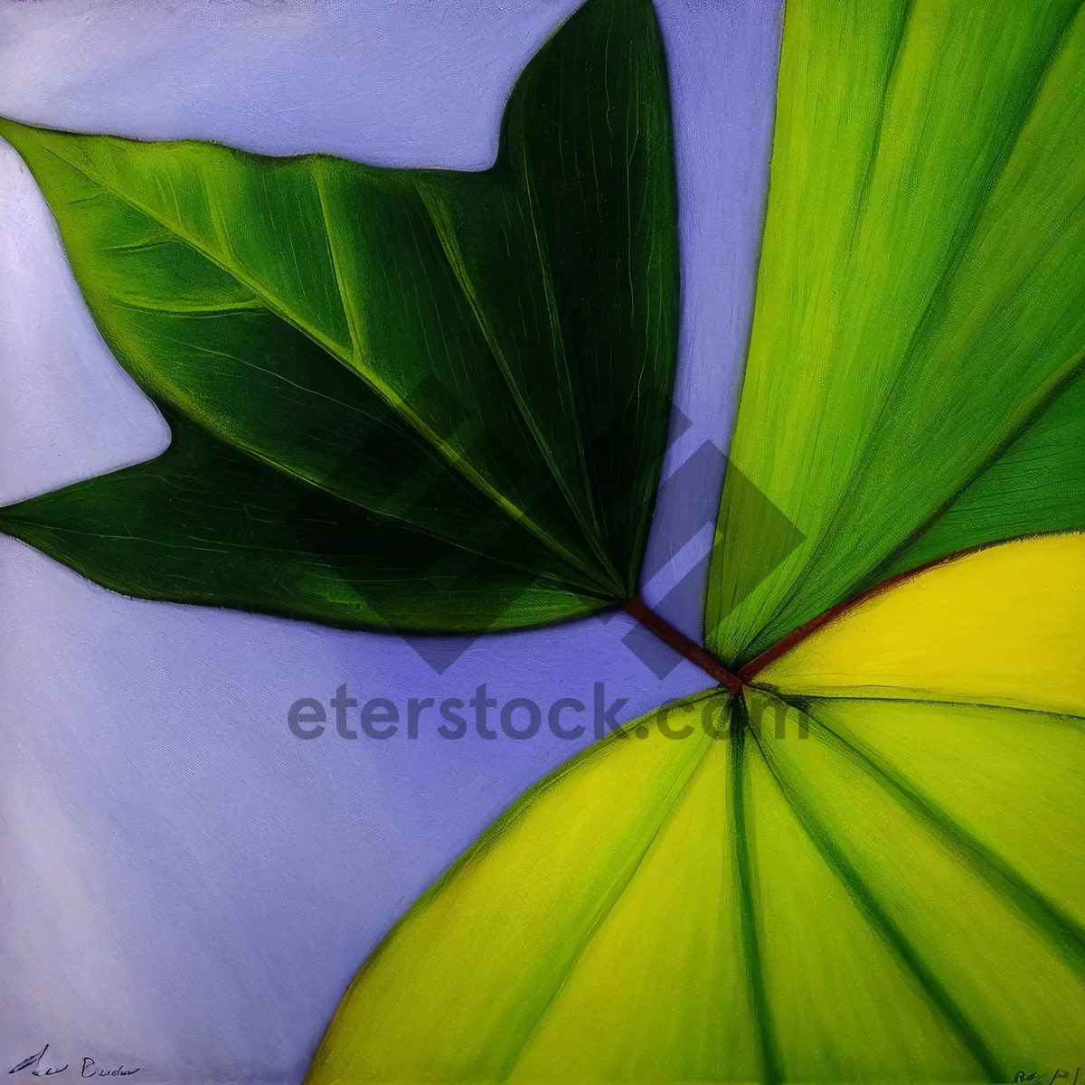 Picture of Vibrant Canopy: Periwinkle Vascular Plant with Fractal Pattern