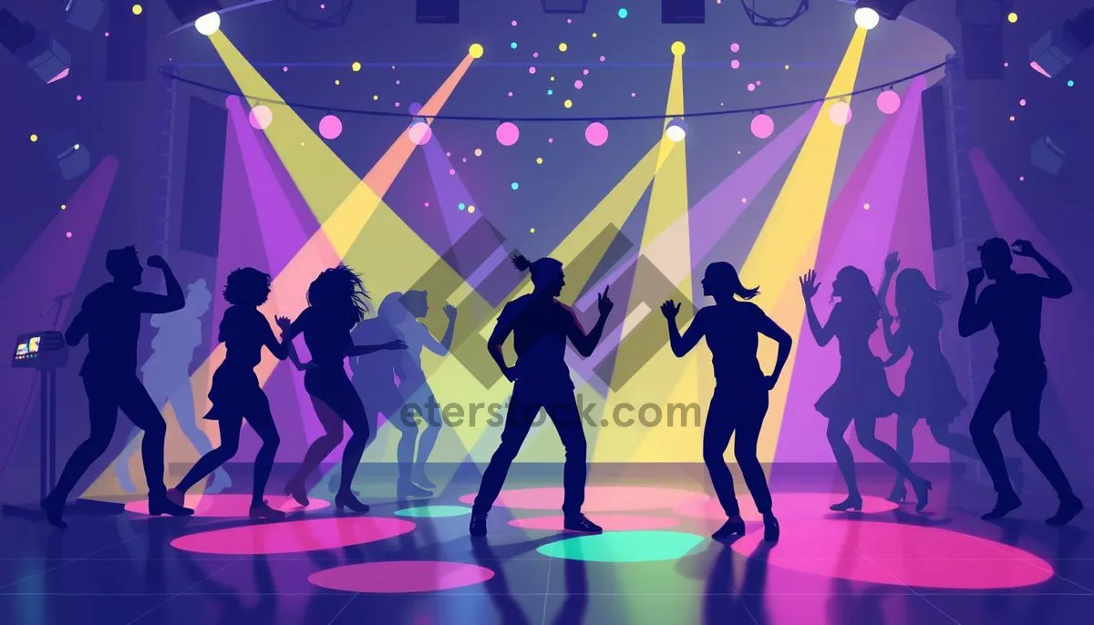 Picture of Dynamic sports team in vibrant silhouette performing dance routine.