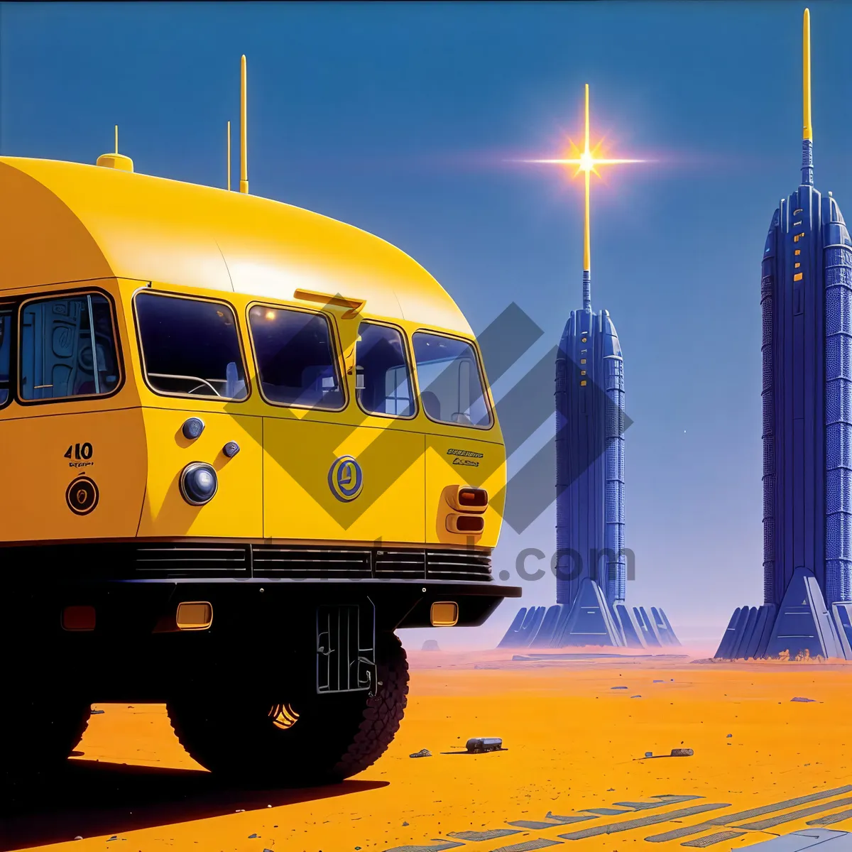 Picture of Sunset City Bus in Modern Architecture