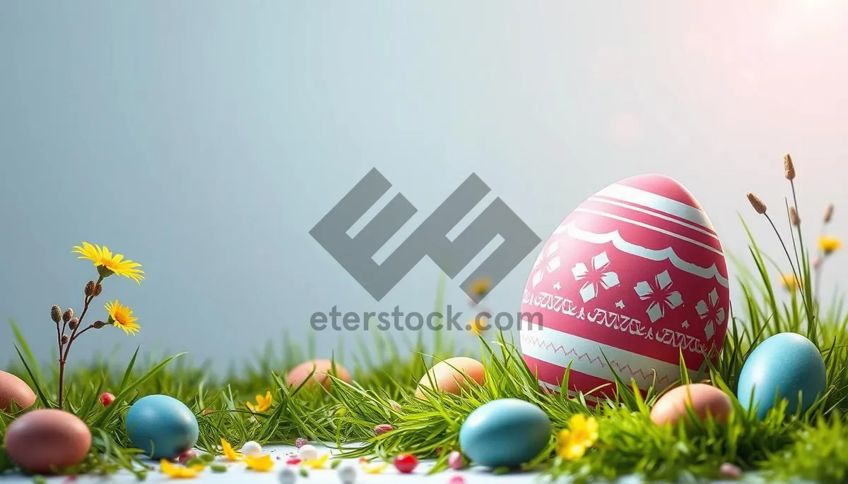 Picture of Colorful Easter Egg Symbolizing Celebration and Spring